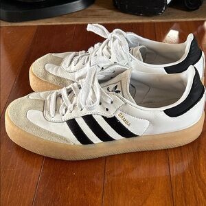 Adidas platform Samba White and Black Trainers